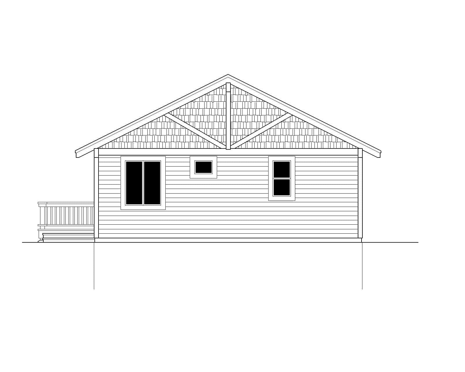 Home Plan Rear Elevation of this 4-Bedroom,1755 Sq Ft Plan -162-1139