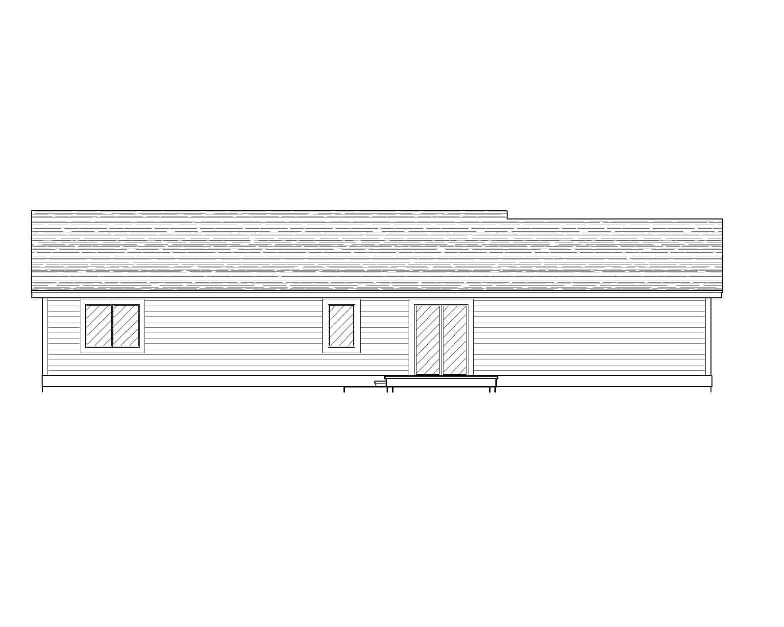 Home Plan Rear Elevation of this 3-Bedroom,1156 Sq Ft Plan -162-1140