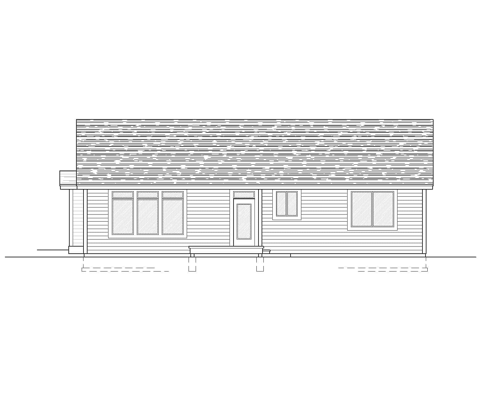 Home Plan Rear Elevation of this 2-Bedroom,1180 Sq Ft Plan -162-1141