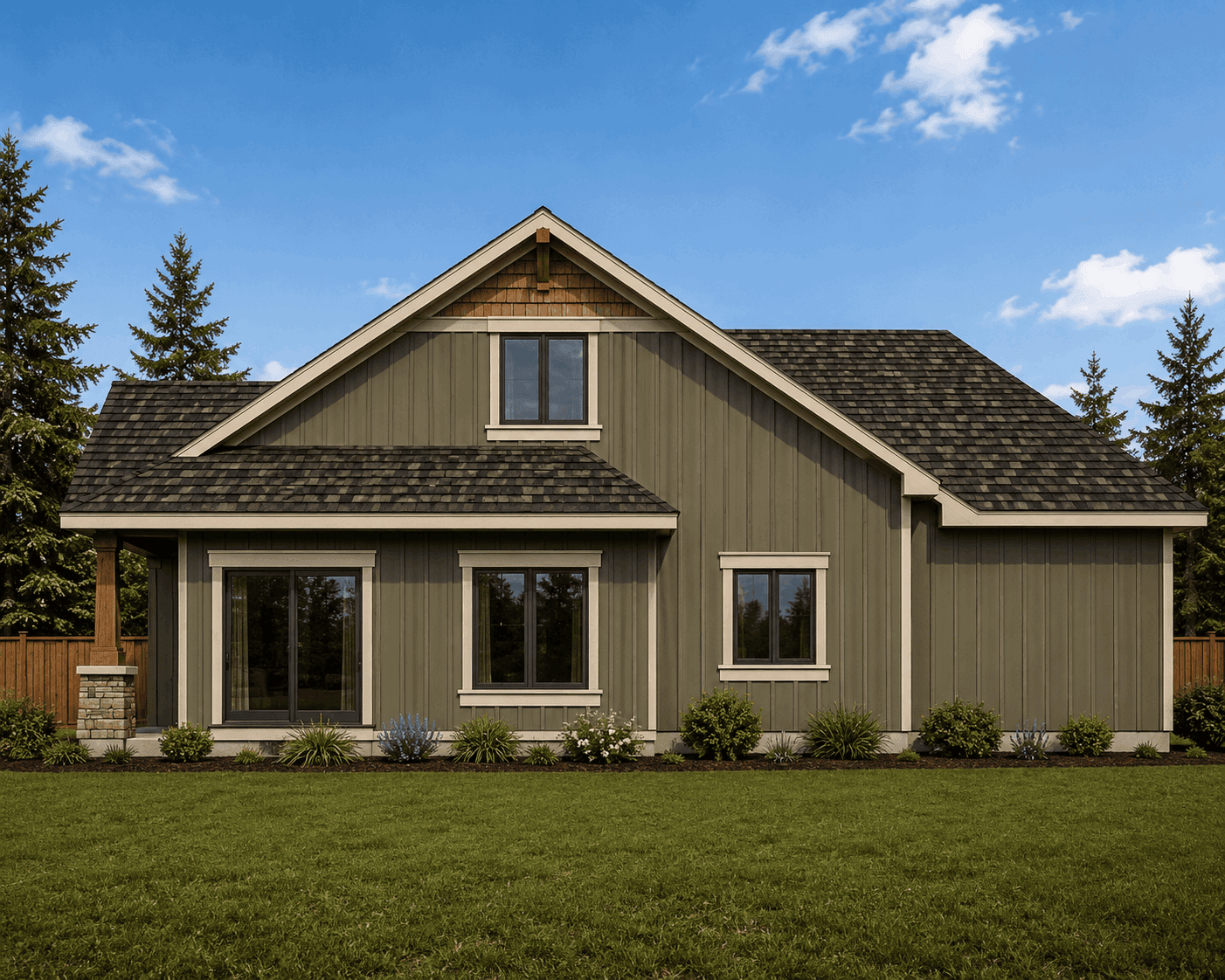 Rear View of this 4-Bedroom,1738 Sq Ft Plan -162-1144