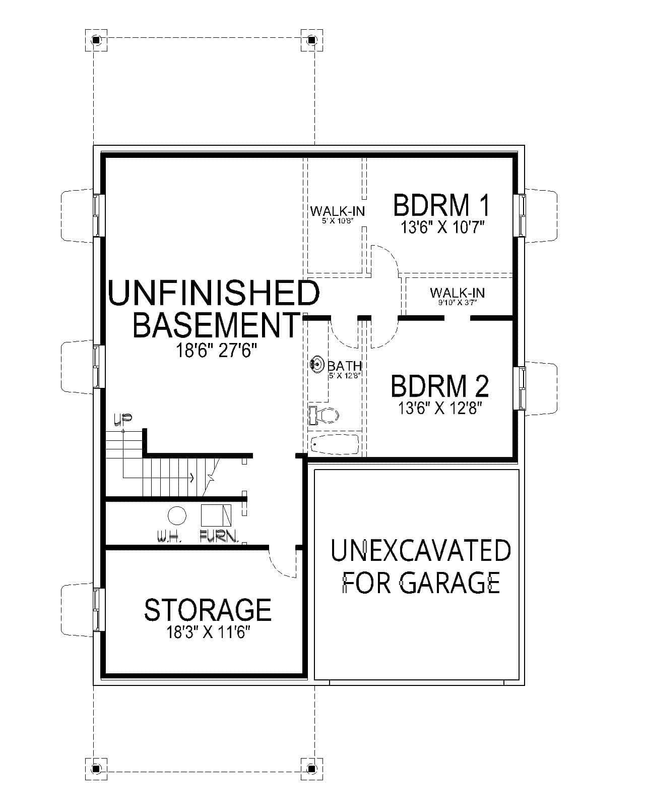 Basement of Prairie Plan #162-1150