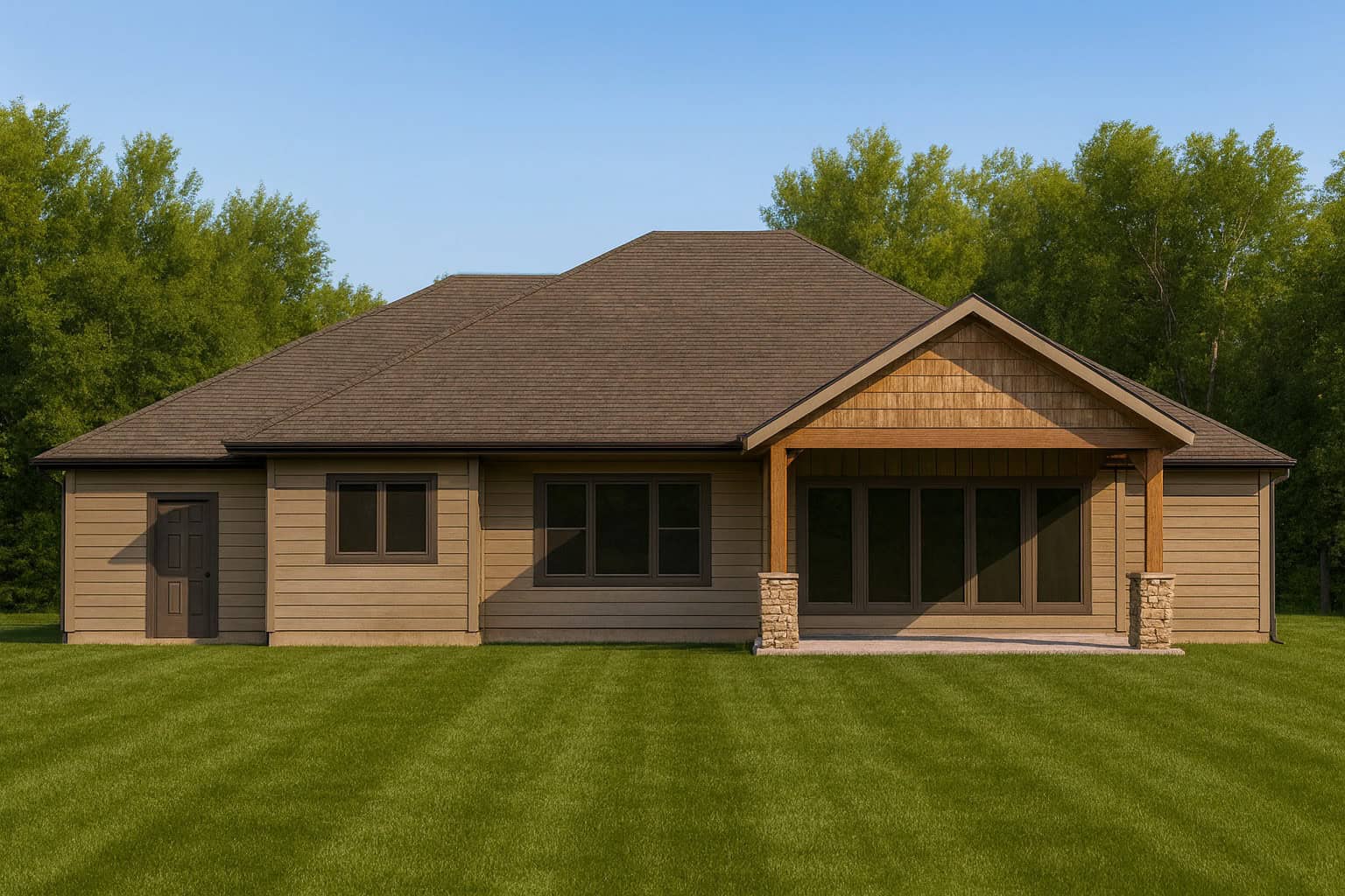 Rear View of this -Bedroom, Sq Ft Plan -162-1152