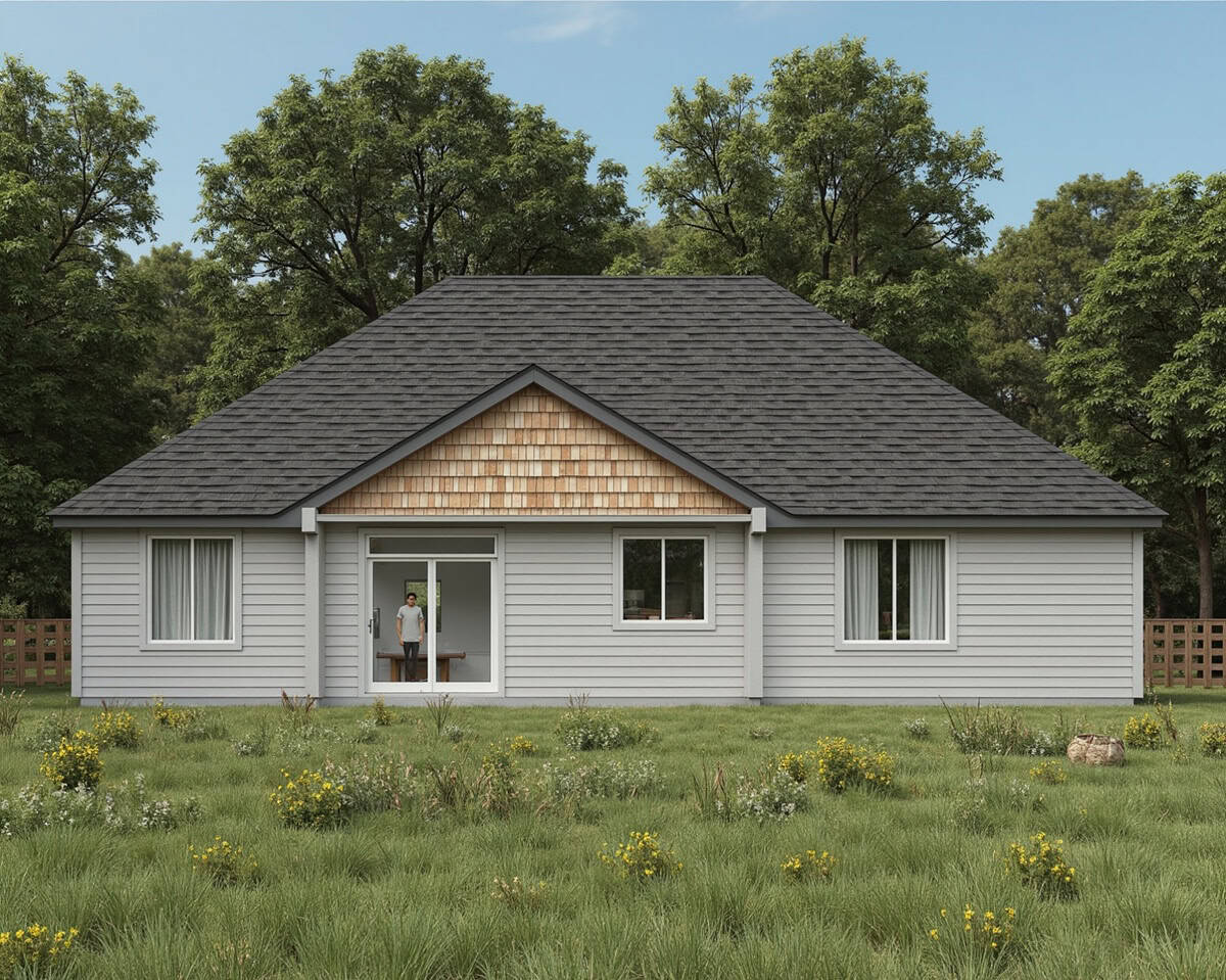Rear View of this 4-Bedroom,1724 Sq Ft Plan -162-1154