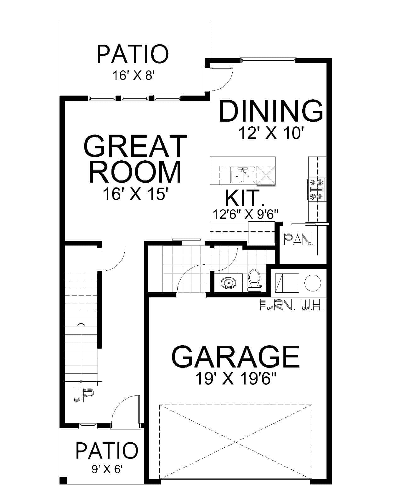 Main Level of Craftsman Plan #162-1155