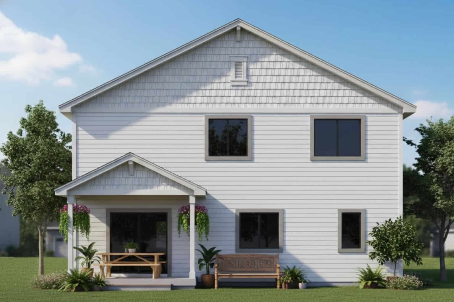 Rear View of this 4-Bedroom,1788 Sq Ft Plan -162-1157