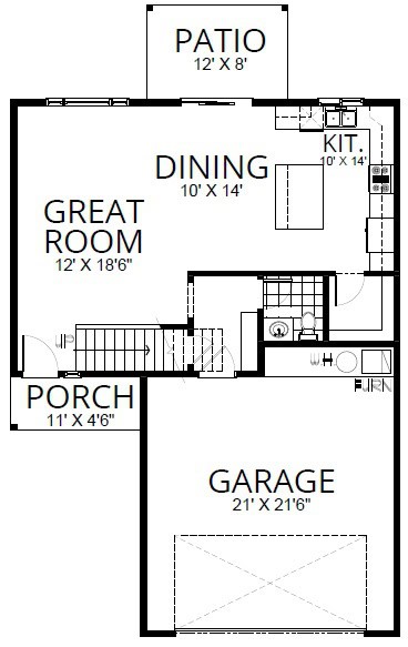 Main Level of Craftsman Plan #162-1158