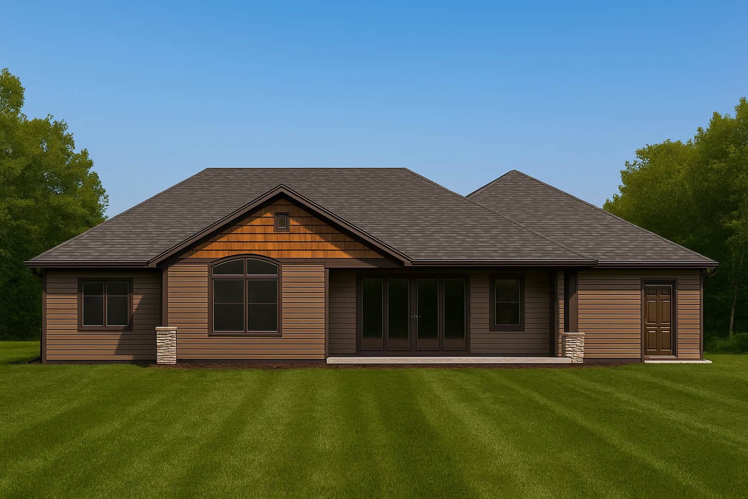 Rear View of this 3-Bedroom,1798 Sq Ft Plan -162-1159