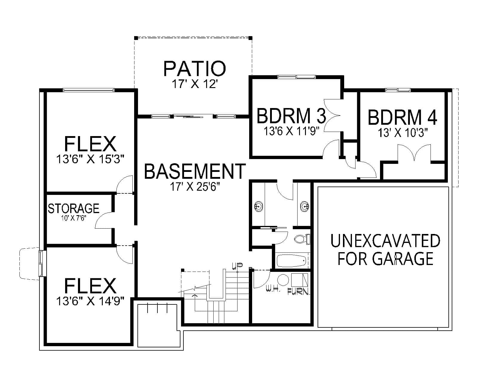 Basement of Contemporary Plan #162-1165