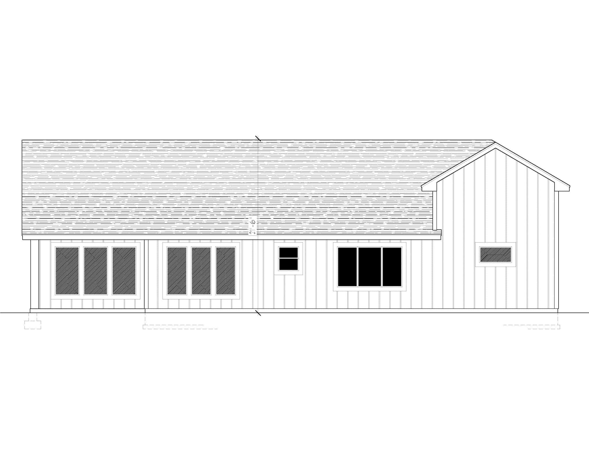 Home Plan Rear Elevation of this 3-Bedroom,1972 Sq Ft Plan -162-1168