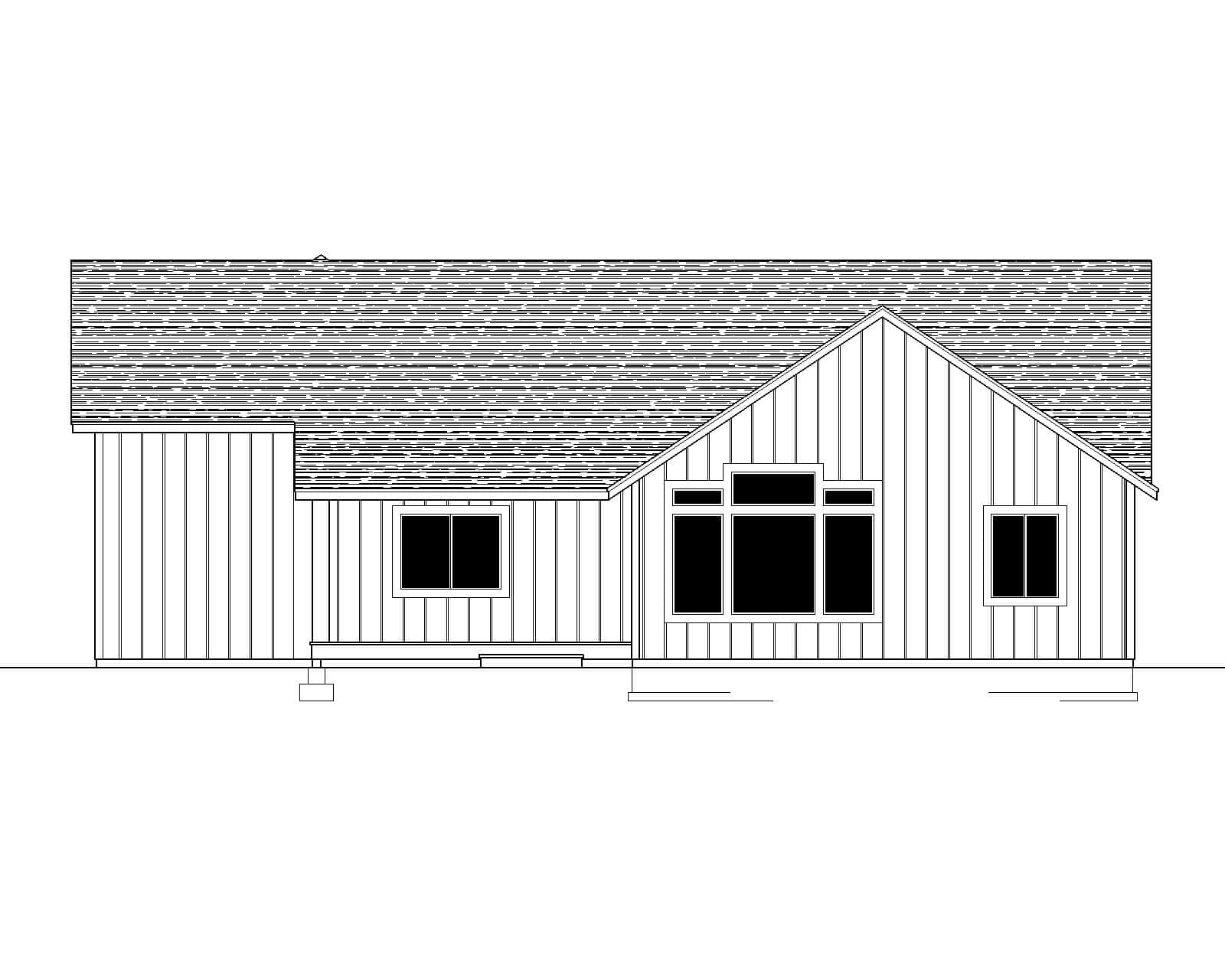 Home Plan Rear Elevation of this 3-Bedroom,1988 Sq Ft Plan -162-1170
