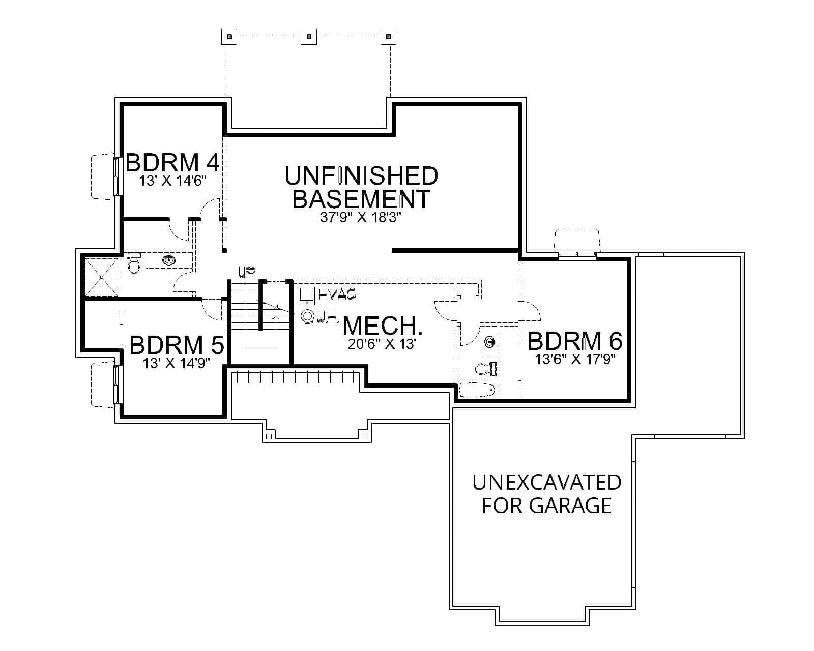 Basement of Contemporary Plan #162-1174