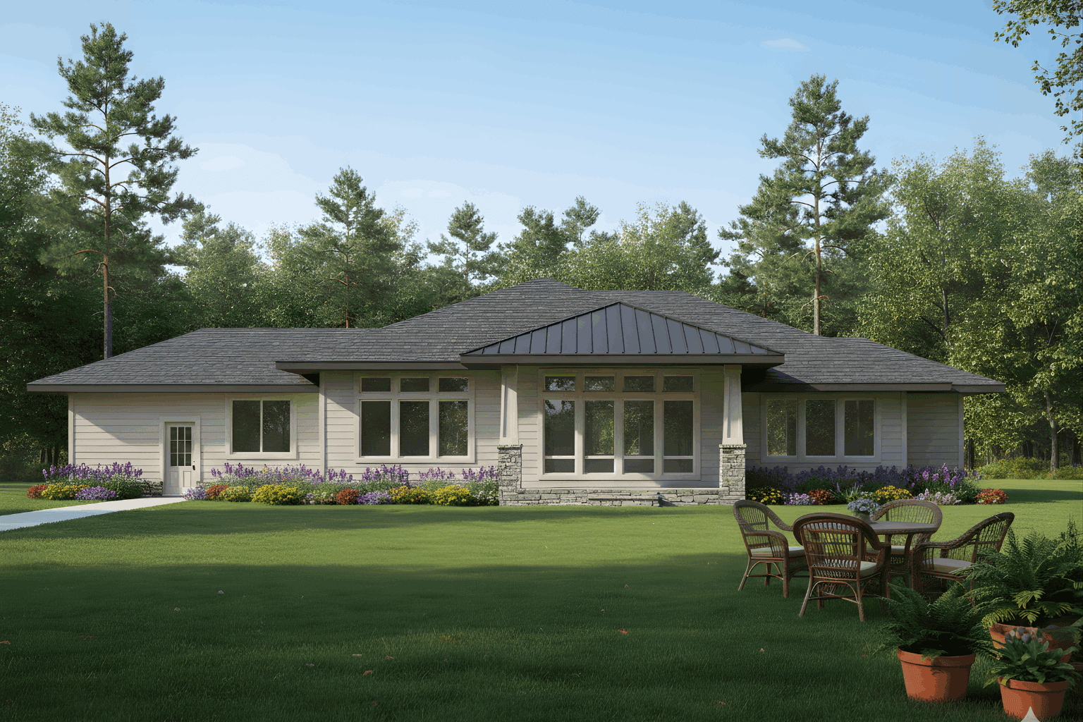 Rear View of this 6-Bedroom,4564 Sq Ft Plan -162-1174