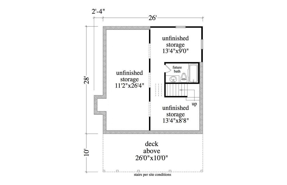 Log Cabin House Plan - 2 Bedrms, 2 Baths - 1053 Sq Ft ...
