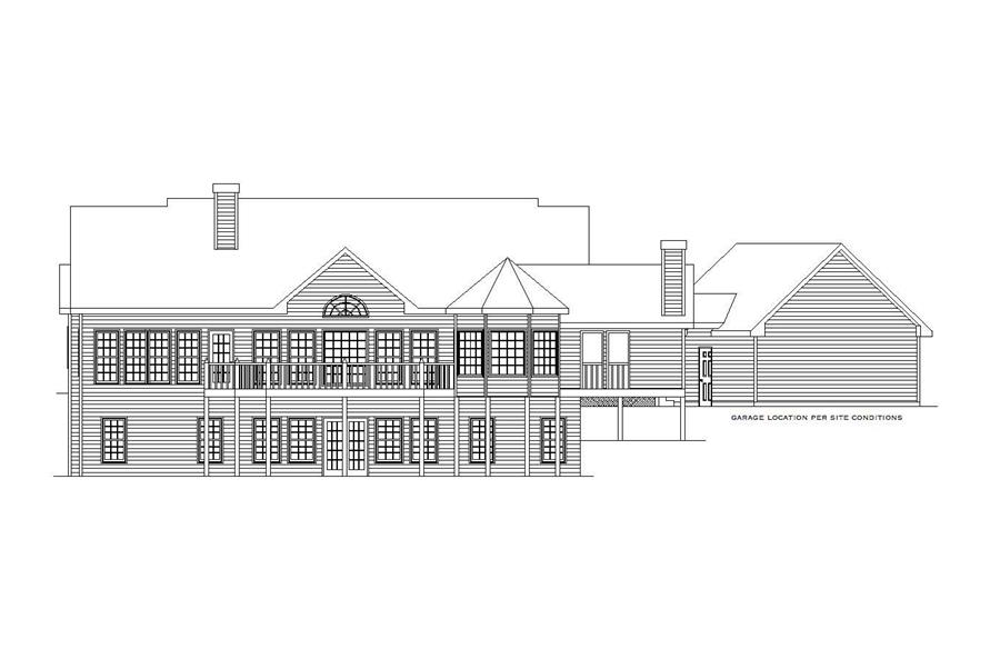 Home Plan Rear Elevation of this 4-Bedroom,2924 Sq Ft Plan -163-1003