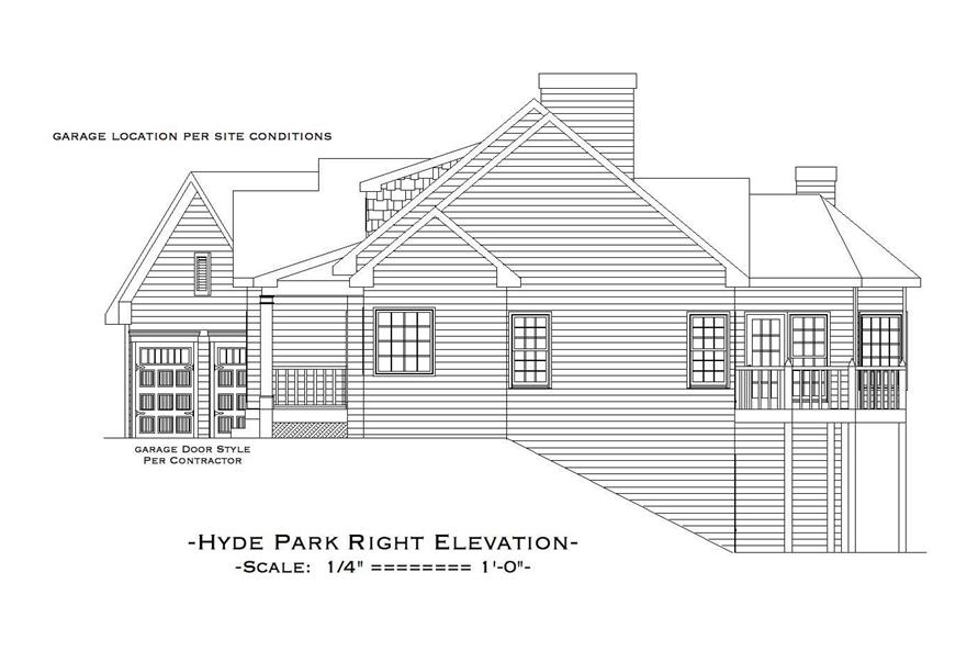 Home Plan Right Elevation of this 4-Bedroom,2924 Sq Ft Plan -163-1003