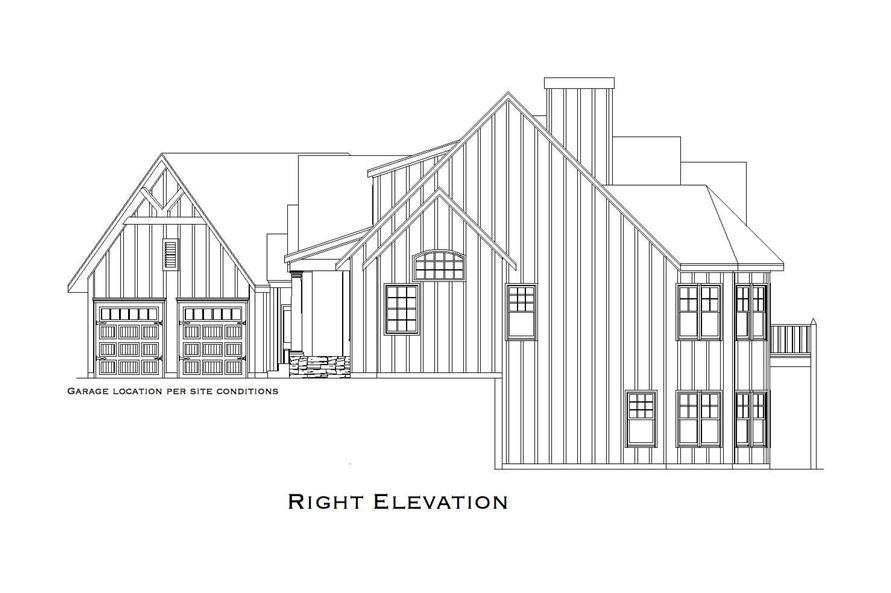 Home Plan Right Elevation of this 4-Bedroom,3045 Sq Ft Plan -163-1007