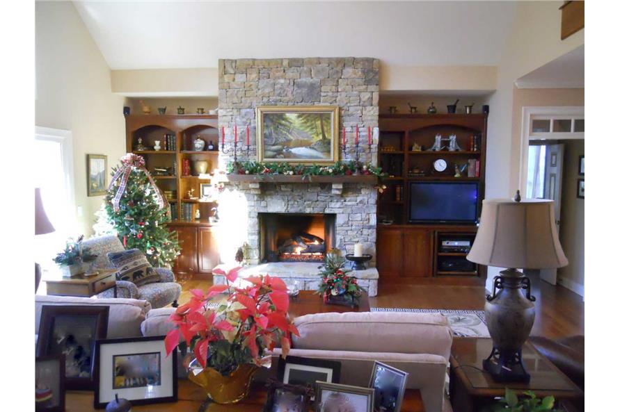 Great Room: Fireplace of this 4-Bedroom,3886 Sq Ft Plan -163-1020