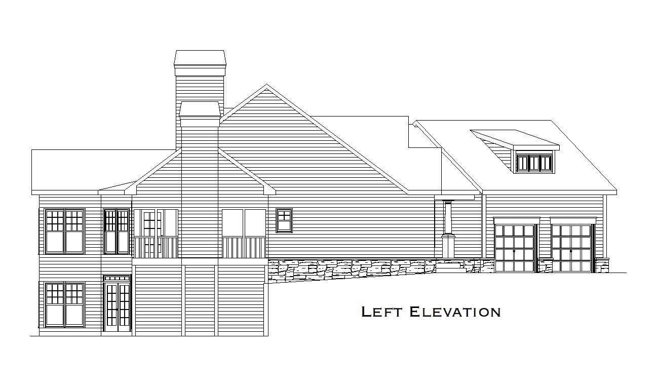 Home Plan Left Elevation of this 4-Bedroom,3171 Sq Ft Plan -163-1021