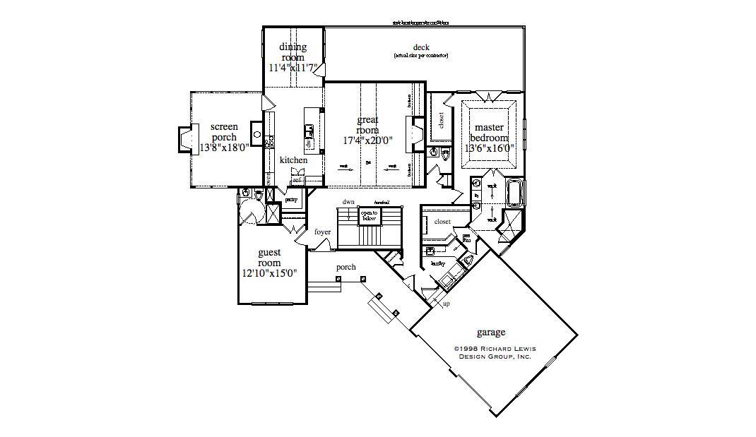 Floor Plan First Story of Country Plan #163-1022