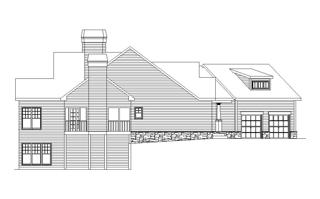 Home Plan Left Elevation of this 4-Bedroom,3212 Sq Ft Plan -163-1022