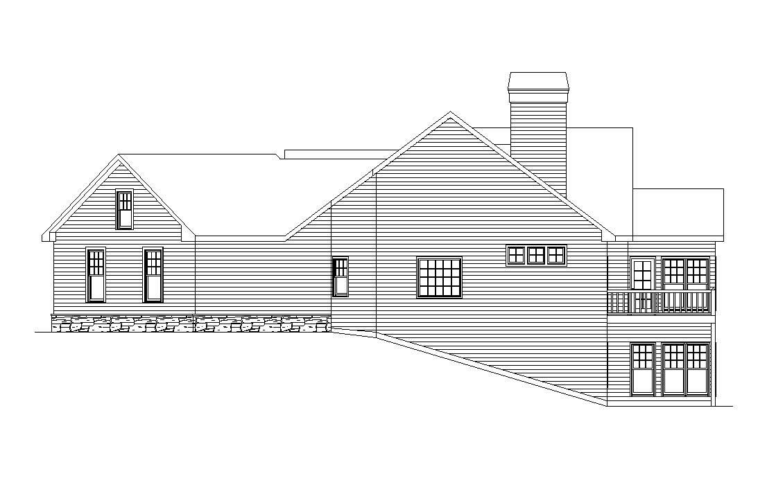 Home Plan Right Elevation of this 4-Bedroom,3212 Sq Ft Plan -163-1022