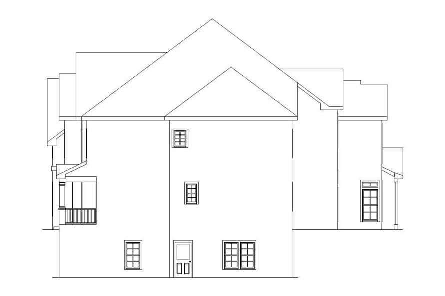 Home Plan Right Elevation of this 5-Bedroom,4636 Sq Ft Plan -163-1034