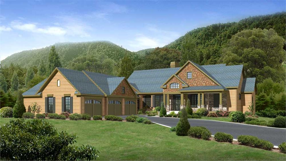 This is a computer rendering of these Craftsman Home Plans.