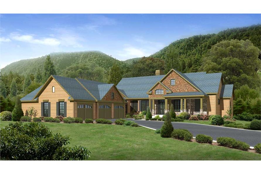 This is a computer rendering of these Craftsman Home Plans.