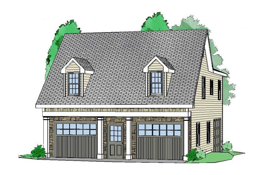 This is a colored 3D rendering of these Garage Plans.