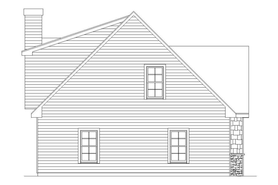 Home Plan Left Elevation of this 1-Bedroom,906 Sq Ft Plan -163-1041