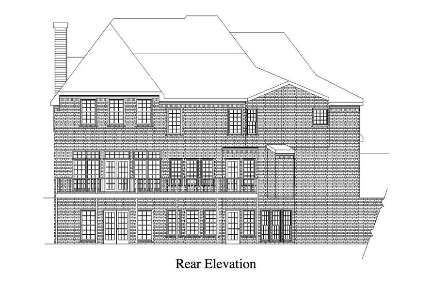 Home Plan Rear Elevation of this 5-Bedroom,3920 Sq Ft Plan -163-1046