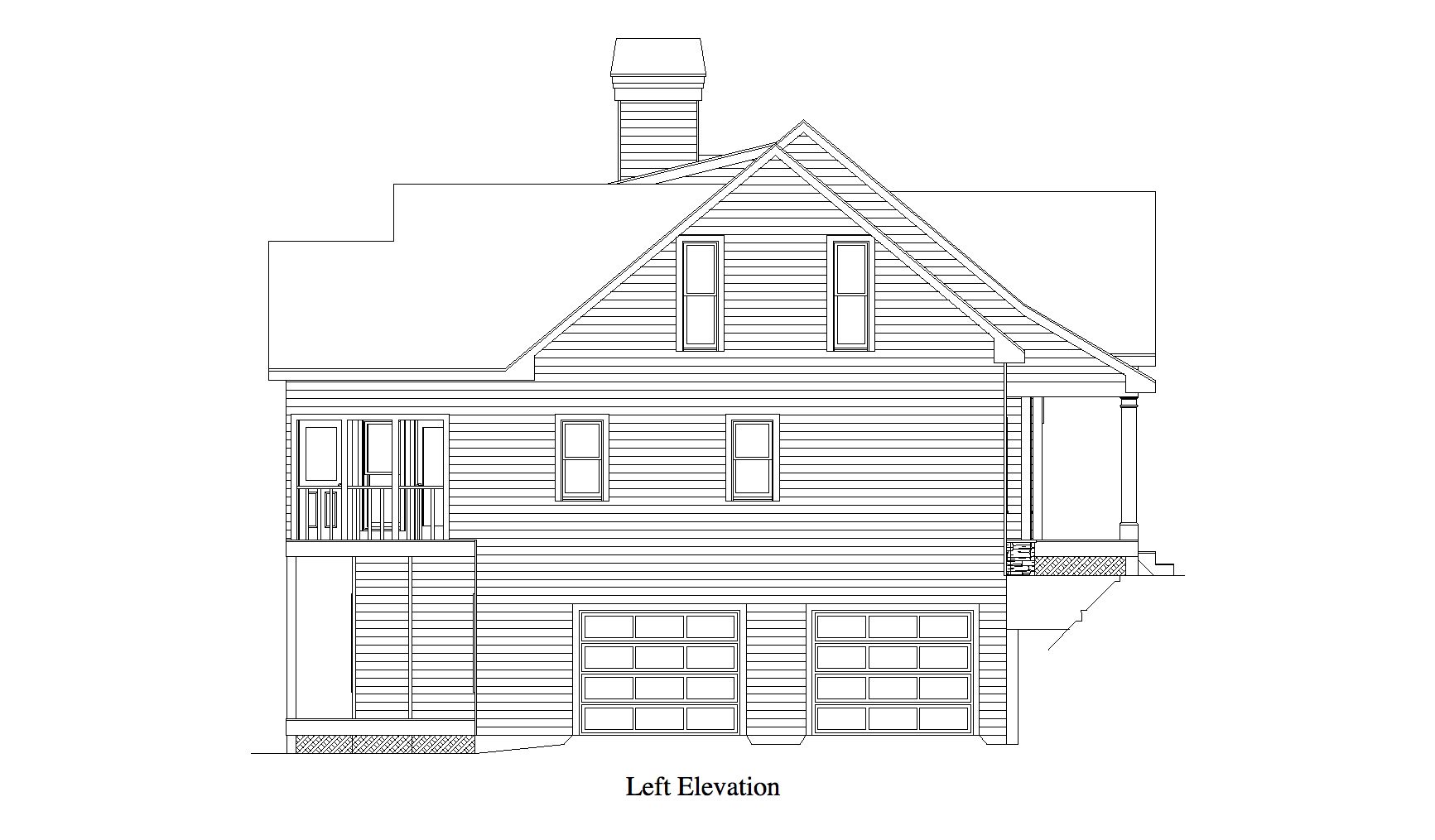 Home Plan Left Elevation of this 3-Bedroom,1816 Sq Ft Plan -163-1056