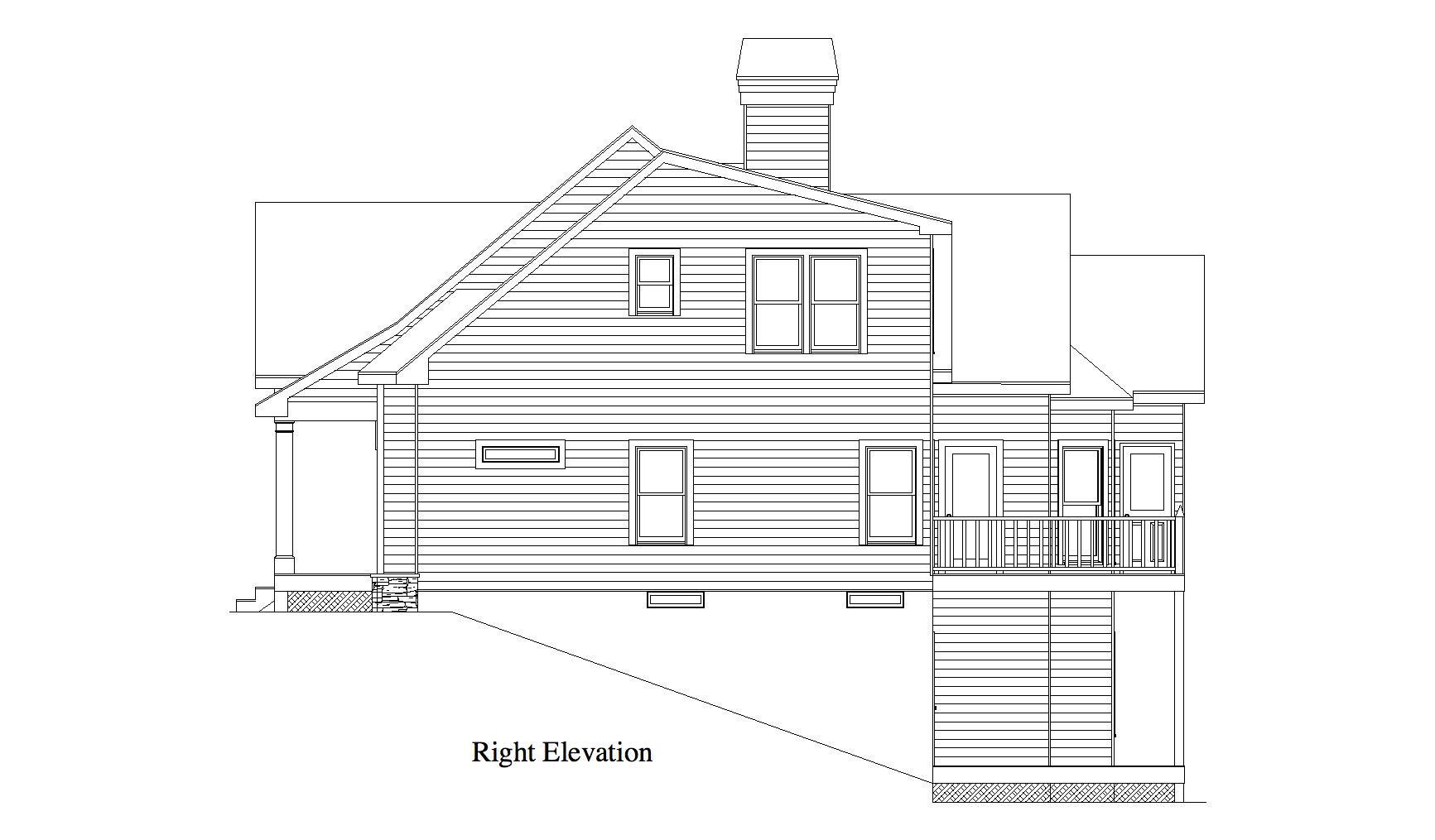 Home Plan Right Elevation of this 3-Bedroom,1816 Sq Ft Plan -163-1056