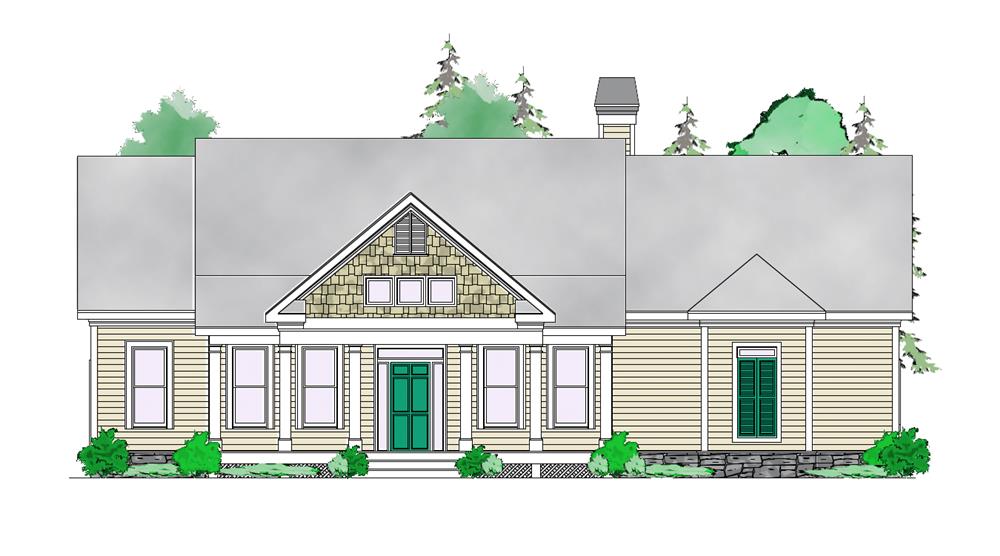 Front elevation of Craftsman home (ThePlanCollection: House Plan #163-1056)