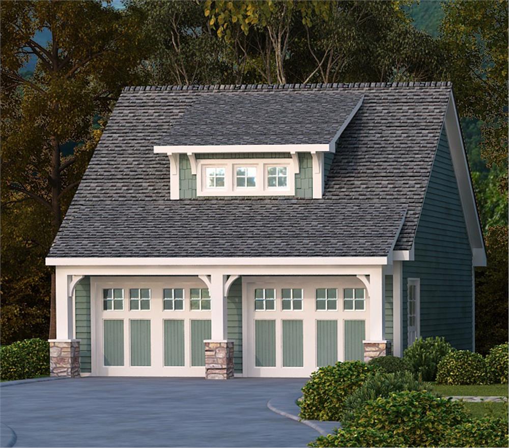 Front elevation of Garage home (ThePlanCollection: House Plan #163-1059)