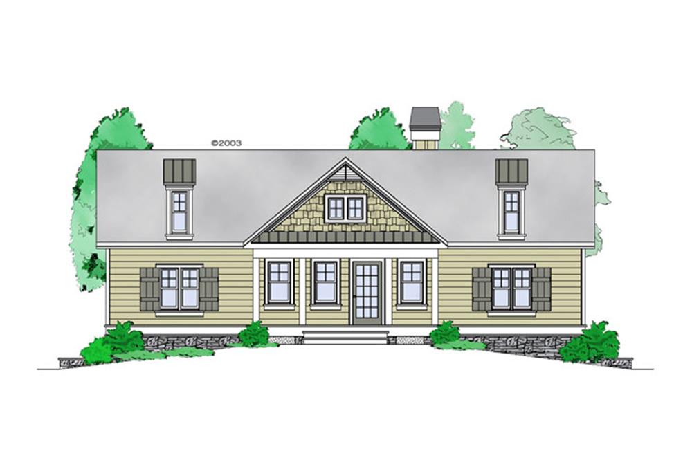 Front elevation of Craftsman home (ThePlanCollection: House Plan #163-1060)