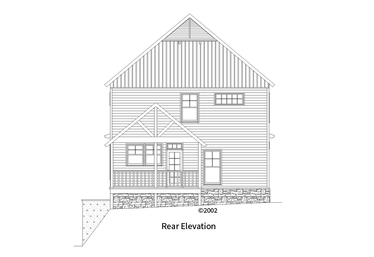 Home Plan Rear Elevation of this 4-Bedroom,2284 Sq Ft Plan -163-1061