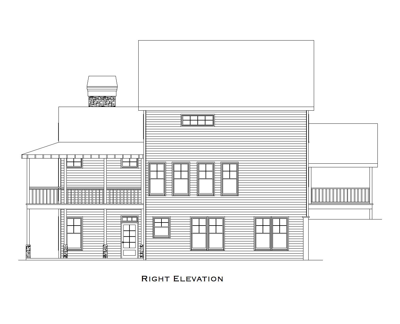 Home Plan Right Elevation of this 4-Bedroom,2284 Sq Ft Plan -163-1061