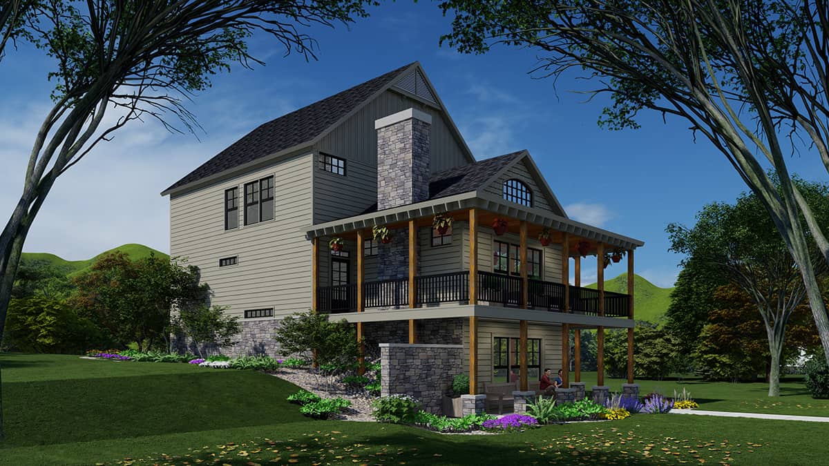 Side View of this 4-Bedroom,2284 Sq Ft Plan -163-1061