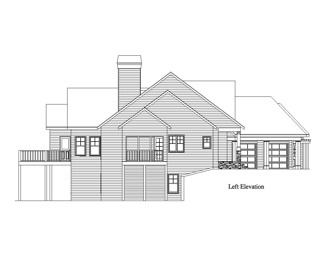 Home Plan Left Elevation of this 1-Bedroom,1832 Sq Ft Plan -163-1068