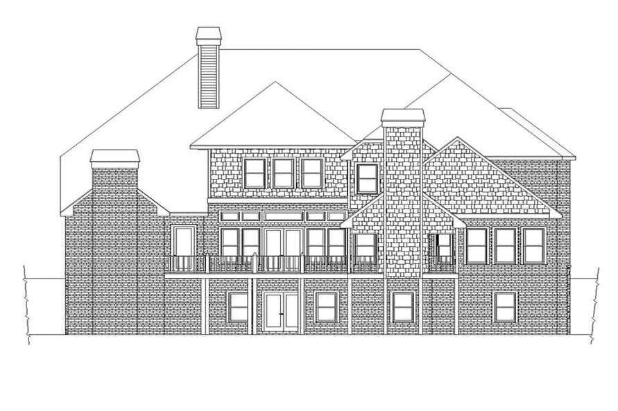 Home Plan Rear Elevation of this 6-Bedroom,5687 Sq Ft Plan -163-1083