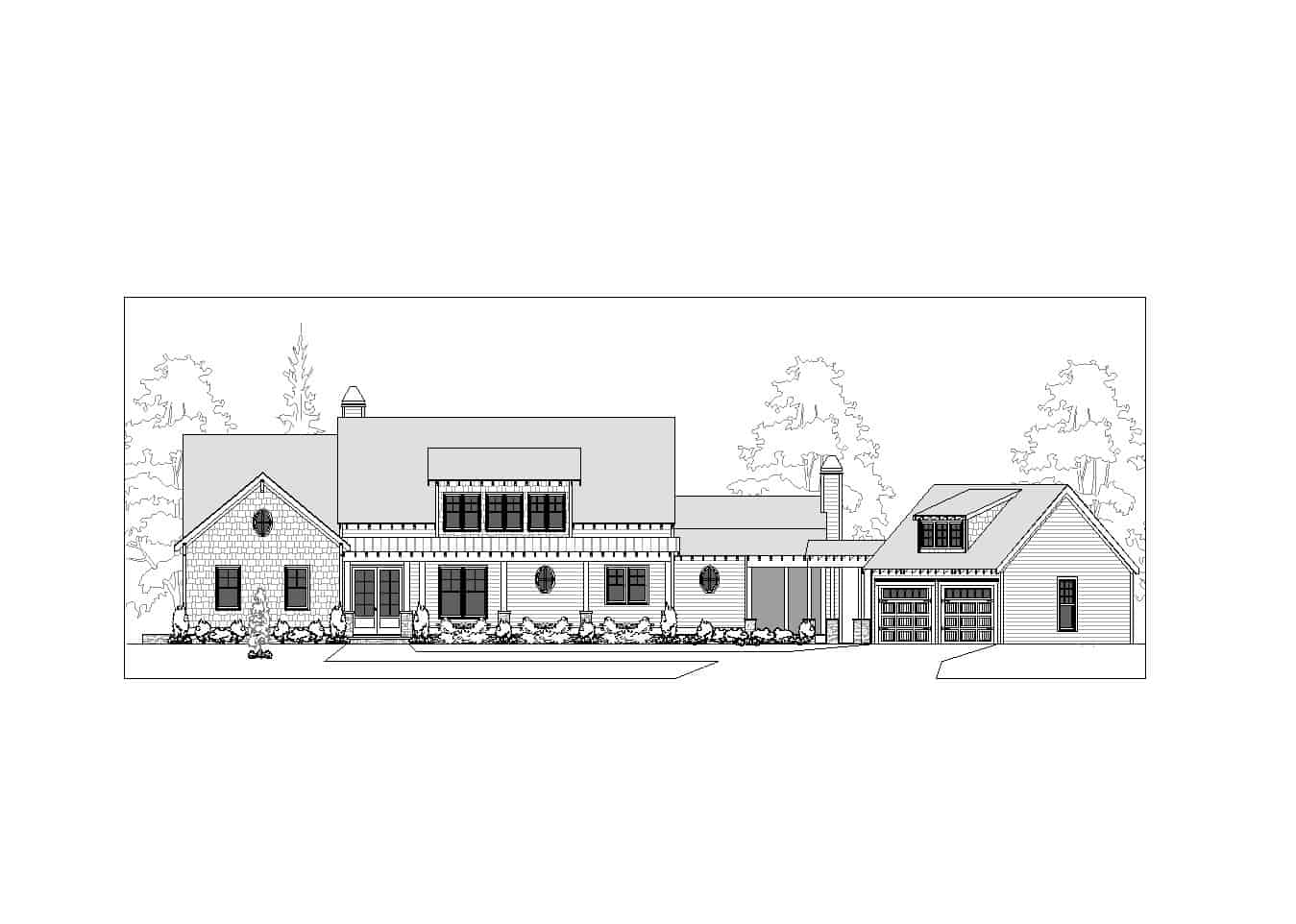 Home Plan Front Elevation of this 4-Bedroom,3205 Sq Ft Plan -163-1089