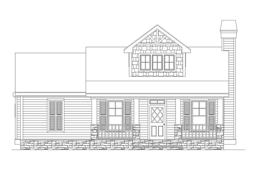 Home Plan Front Elevation of this 1-Bedroom,1004 Sq Ft Plan -163-1092