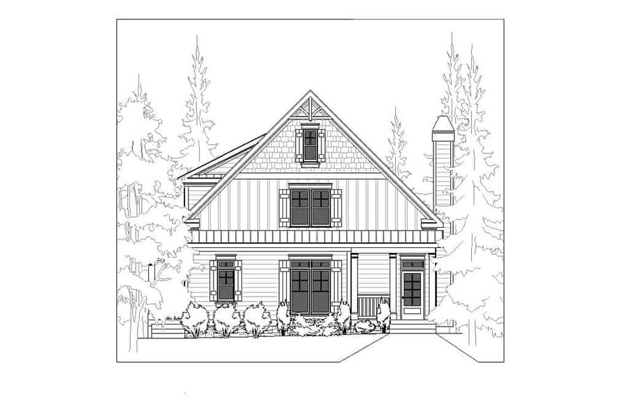 163-1093: Home Plan Front Elevation