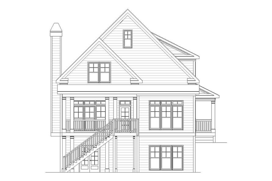 Home Plan Rear Elevation of this 3-Bedroom,2280 Sq Ft Plan -163-1093
