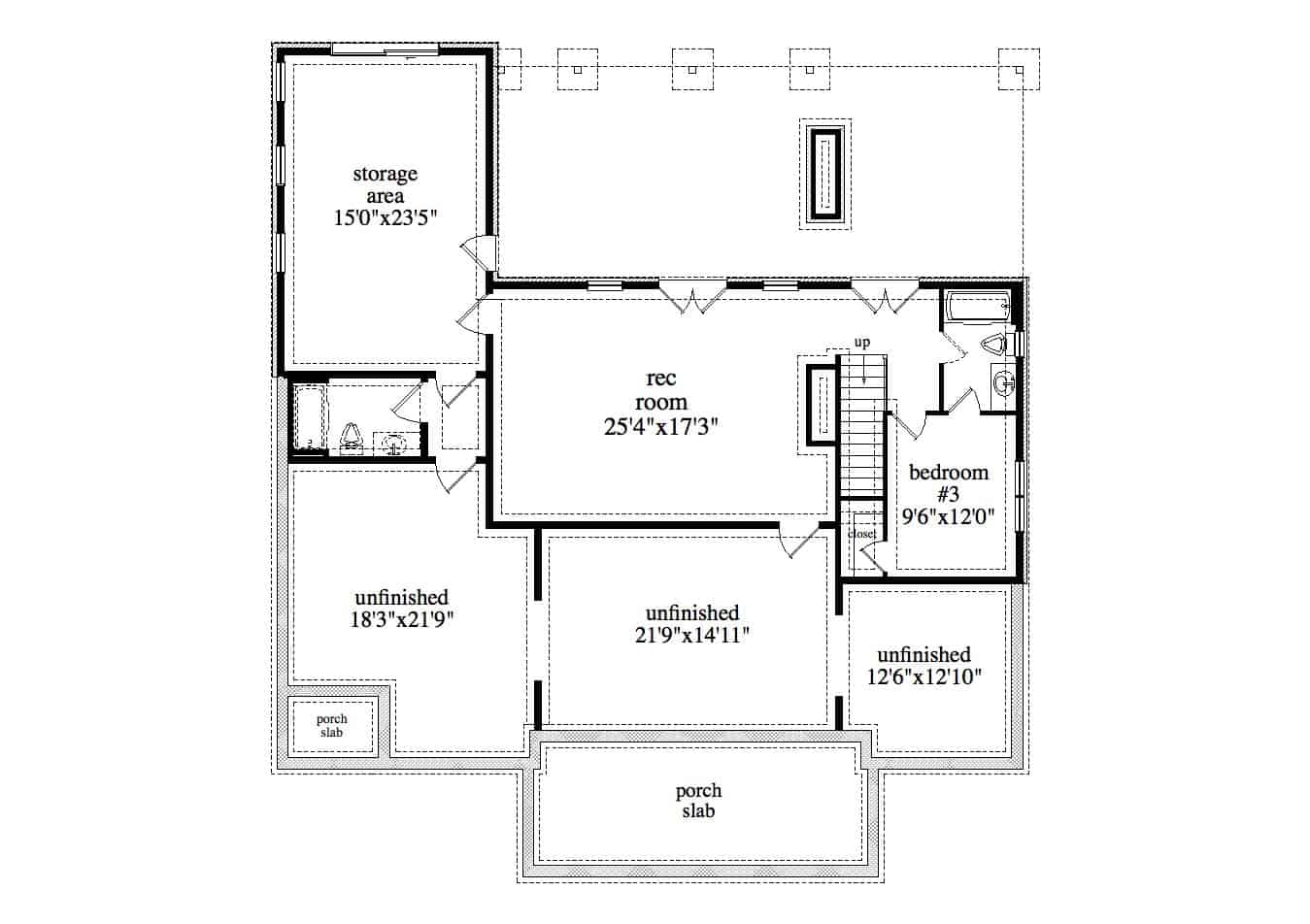 Basement of Contemporary Plan #163-1096