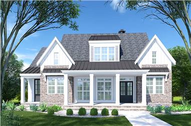 3-Bedroom, 2920 Sq Ft French House Plan - 163-1096 - Front Exterior
