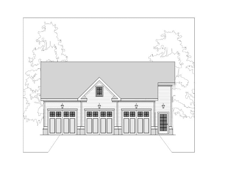 Garage w/Apartments with 3-Car, 1 Bedrm, 760 Sq Ft | Plan #163-1097