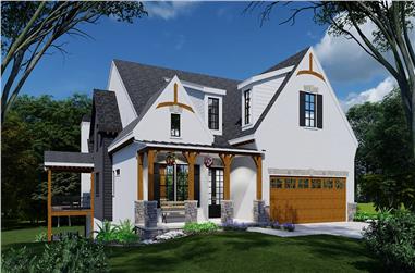 4-Bedroom, 4005 Sq Ft French House Plan - 163-1104 - Front Exterior