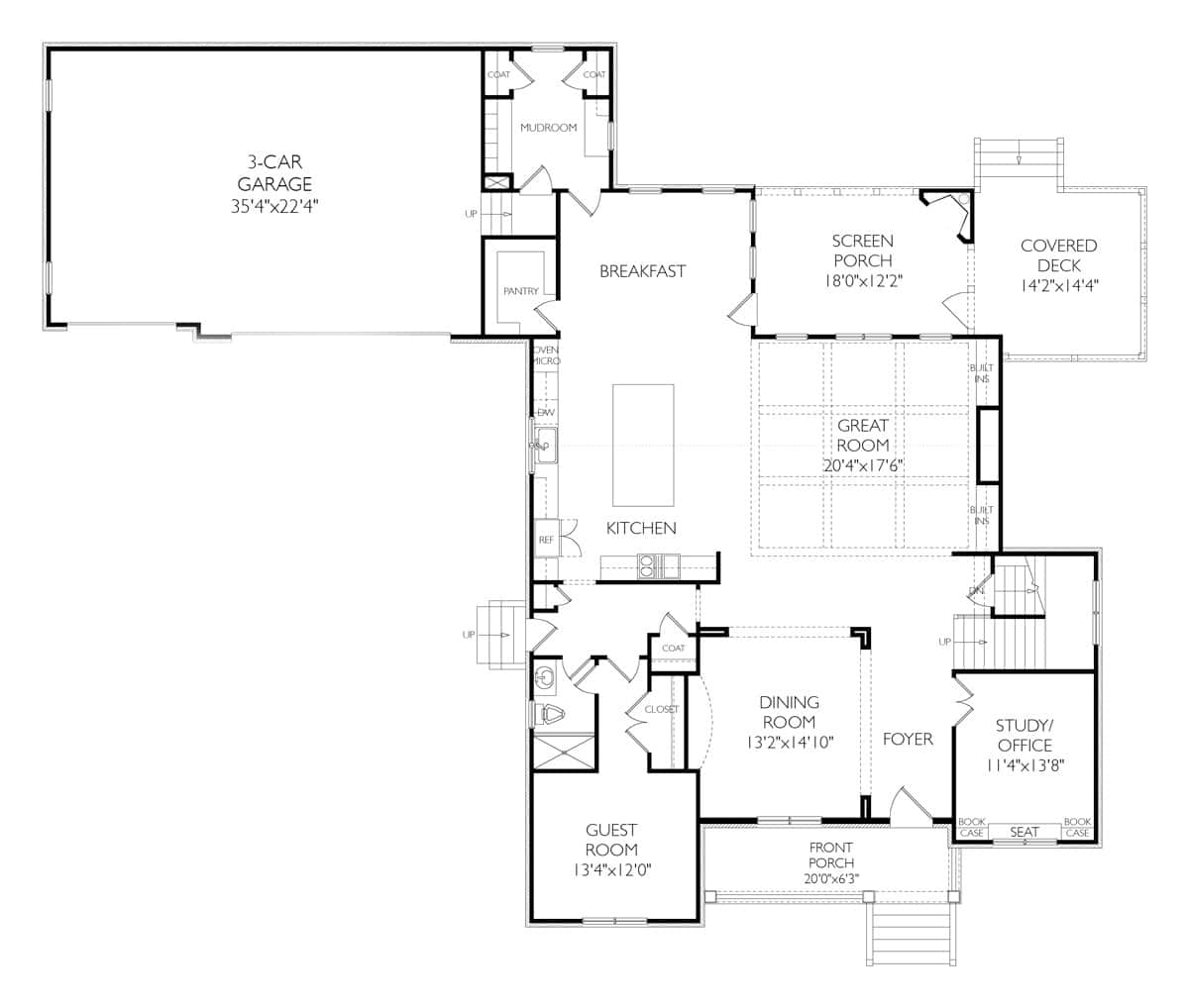 Main Level of Southwest Plan #163-1106